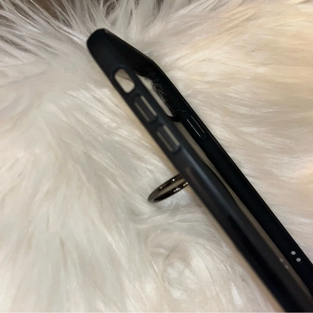 iPhone 11 Pro Max black and clear cell phone cover with stand